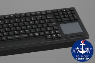  NOUVEAU PRODUIT : Le clavier en silicone DS105S TP offre une fonctionnalité complète grâce à son pavé tactile et ses 105 touches. Il est très compact (309x127x16mm) et conçu pour les applications industrielles les plus difficiles (IP68). 